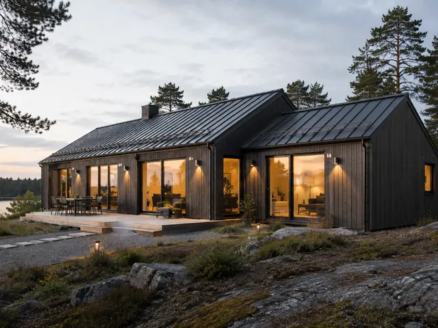 Modern attefallstillbyggnad